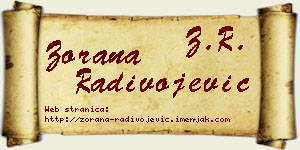 Zorana Radivojević vizit kartica